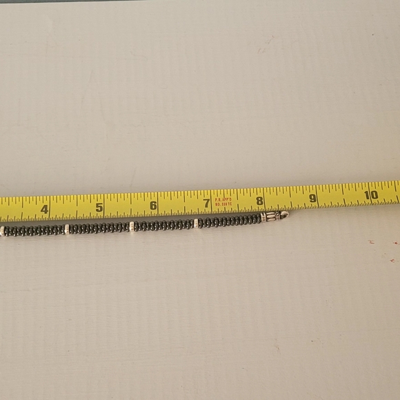 LAGOS Sterling Silver 18K Gold Black Ceramic Caviar Bracelet 8.5" - Picture 6 of 8